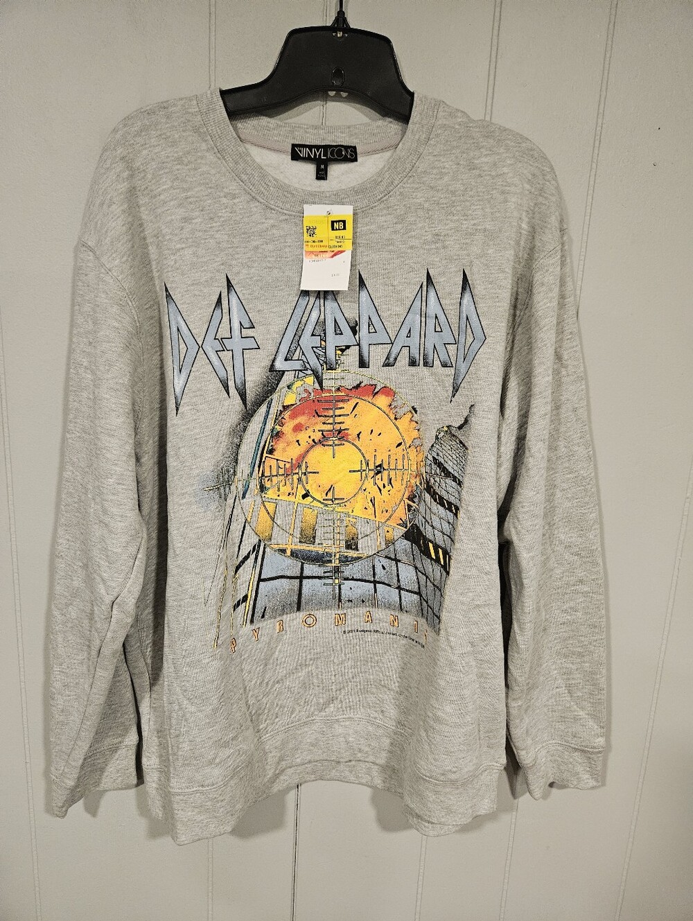 Vinyl Icons Def Leppard Pyromania Pullover Sweatshirt Women’s Size Medium NWT